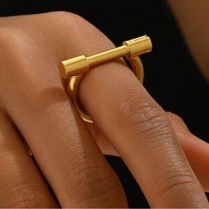 Western Horseshoe Style Ring Gold Bar Ring Cowgirl Style